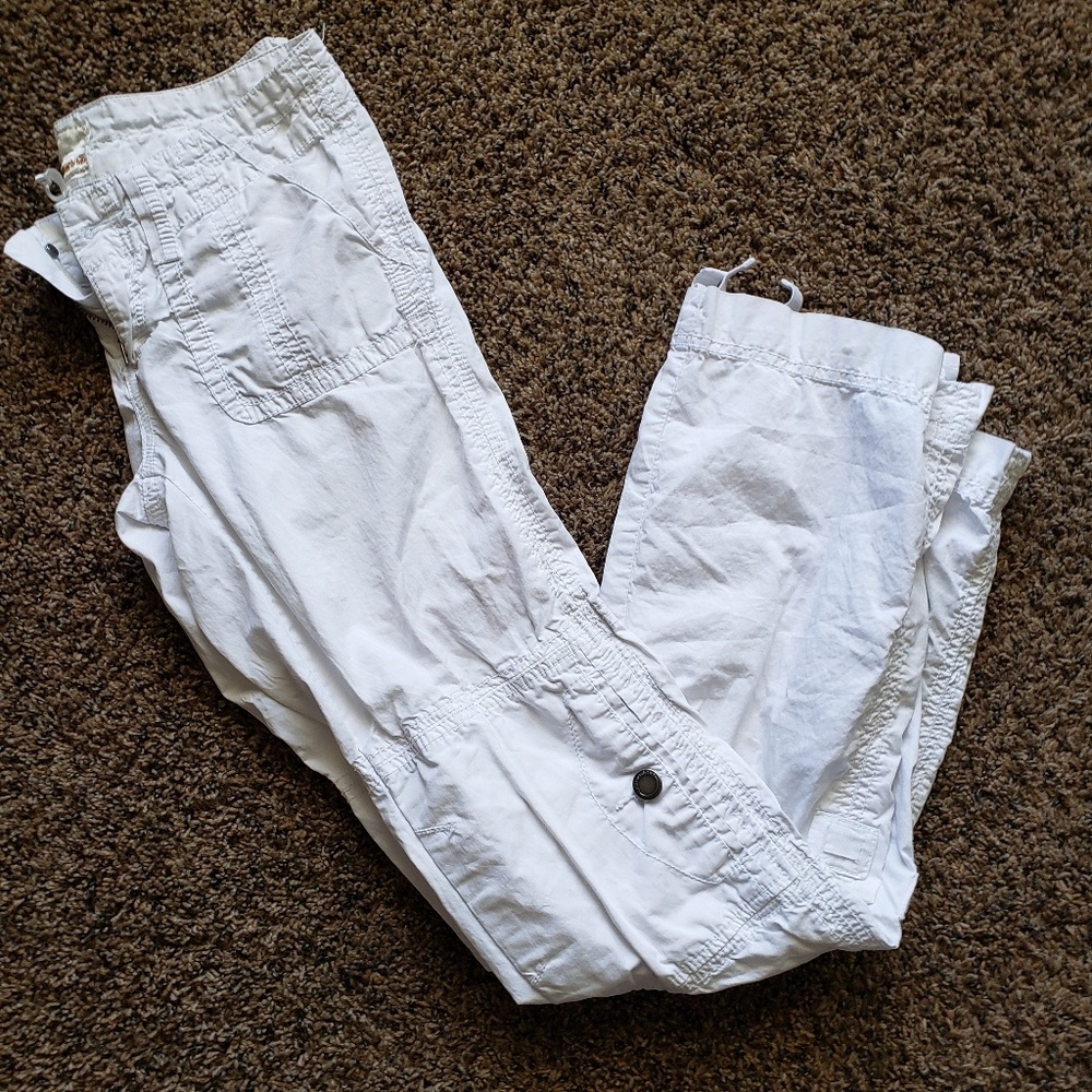Twill Twenty Two White Cargo Style Pants